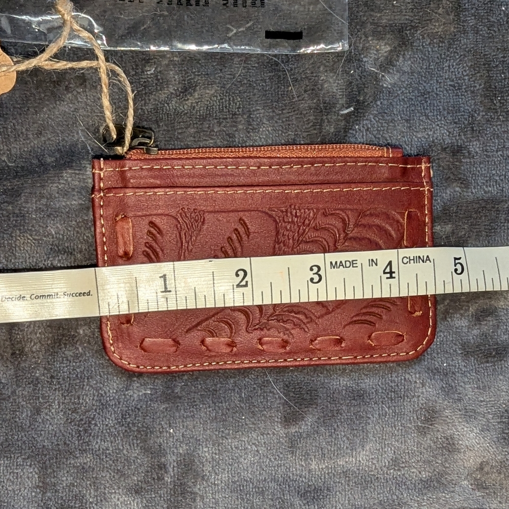 Labrado Leather - Rich Brown "Tart" Hand-Tooled Small Coin Purse - NWT - Picture 5 of 6